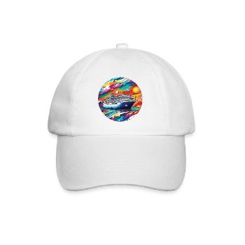 Bateau pirate / Bateau / Mer / Océan / Vagues - Casquette classique - blanc/blanc - Devant
