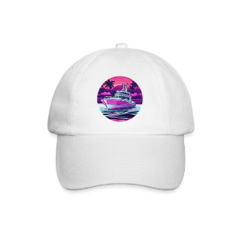 Bateau pirate / Bateau / Mer / Océan / Vagues - Casquette classique - blanc/blanc - Devant