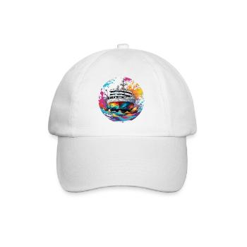 Pirate Ship / Boat / Sea / Ocean / Waves - Baseball Cap - white/white - Front