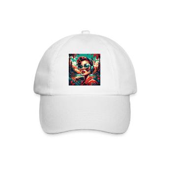 Rockabilly / Pin-up Girl / Girl Power / 50s - Baseball Cap - white/white - Front