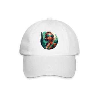 Rockabilly / Pin-up Girl / Girl Power / 50s - Baseball Cap - white/white - Front