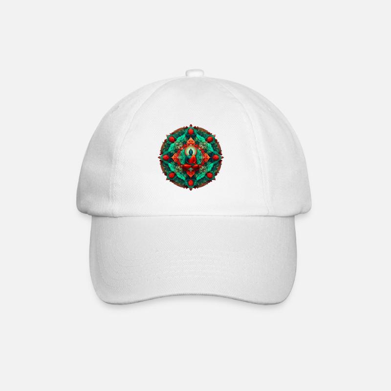 Bouddha Mandala sarcelle - Casquette classique - blanc/blanc