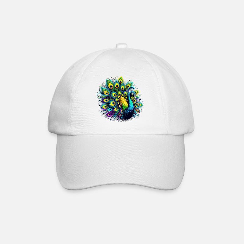 Peacock - Baseball Cap - white/white