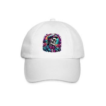 Crâne / Crâne / Squelette / Gothique / Tatouage - Casquette classique - blanc/blanc - Devant