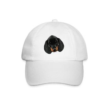Hunde mädchen, Dackel welpe Kopf - Baseballkappe - Weiß/Weiß - Vorne