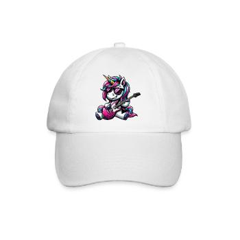 Rock & Metal Licorne guitariste Band Design - Casquette classique - blanc/blanc - Devant