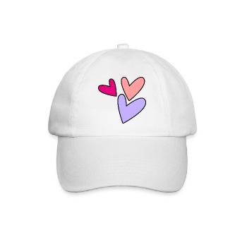 HERZ. PAAR. ICH HABE GERADE GEHEIRATET. Junggesellinnenabschied. VALENTINSTAG. - Baseballkappe - Weiß/Weiß - Vorne