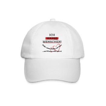 Ich hasse Menschen! Mehr bedarf es nicht zu sagen. - Baseballkappe - Weiß/Weiß - Vorne