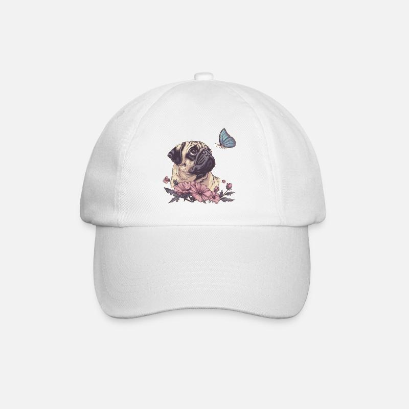 Carlin et papillon - Casquette classique - blanc/blanc