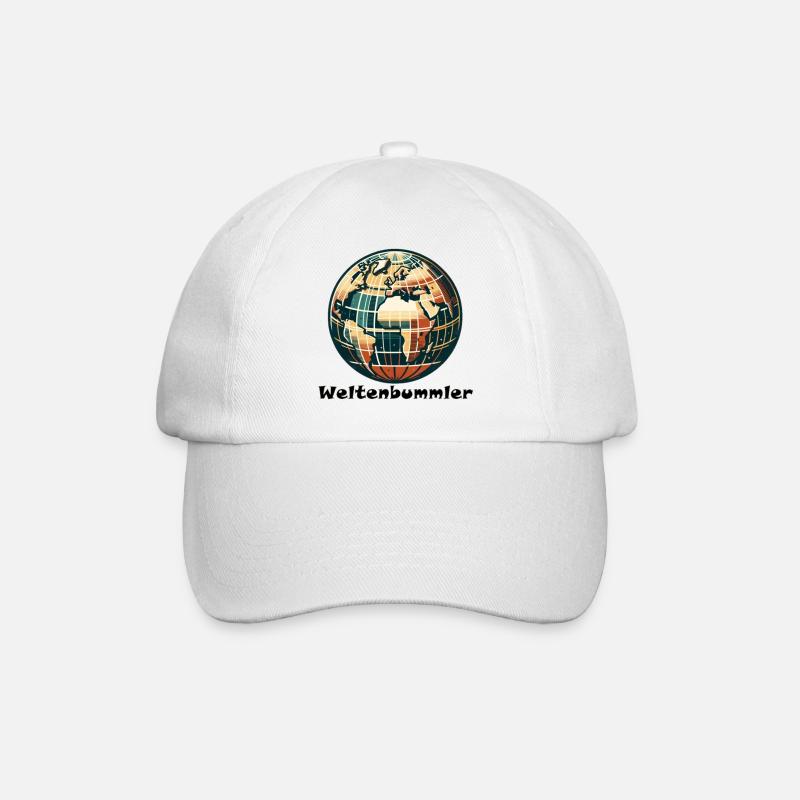 Weltenbummler - Baseballkappe - Weiß/Weiß