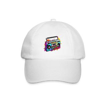 Radio / Analog / Music / Frequency / Speakers - Baseball Cap - white/white - Front