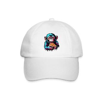 Pizza / Fast Food / Italian / Margherita - Baseball Cap - white/white - Front