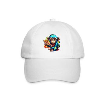 Pizza / Fast Food / Italian / Margherita - Baseball Cap - white/white - Front