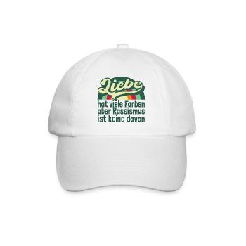 Liebe hat viele Farben Anti Rassismus - Baseballkappe - Weiß/Weiß - Vorne