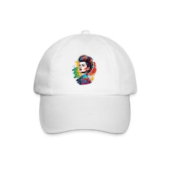 Rockabilly / Pin-up Girl / Girl Power / Années 50 - Casquette classique - blanc/blanc - Devant