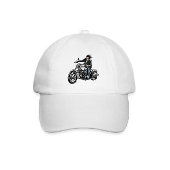 Logo moto / Moto / Deux-roues / Véhicule / Moteurs - Casquette classique - blanc/blanc - Devant
