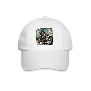 Logo moto / Moto / Deux-roues / Véhicule / Moteurs - Casquette classique - blanc/blanc - Devant