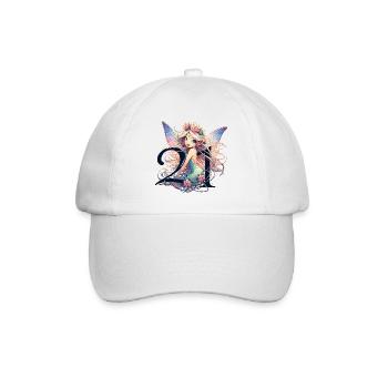 21 Years Fairy Elf Cute Blonde Birthday Gift - Baseball Cap - white/white - Front