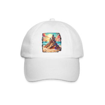 Sandcastle / Building / Playing / Castle / Holiday - Baseball Cap - white/white - Front
