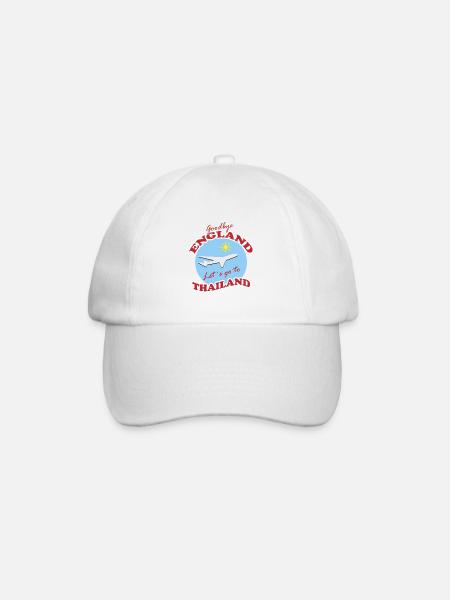 Thailand Travel Farewell Airplane Design - Baseball Cap - white/white