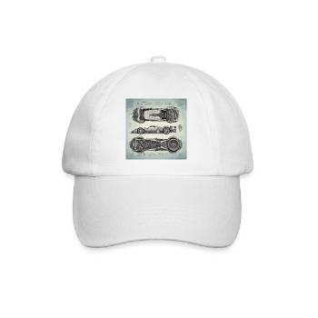Blueprint / Sepia / Vintage / Retro / Robot - Baseball Cap - white/white - Front