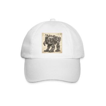 Blueprint / Sepia / Vintage / Retro / Robot - Baseball Cap - white/white - Front