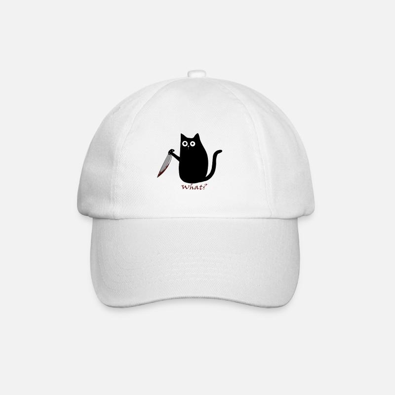 Black Cat - Baseballkappe - Weiß/Weiß