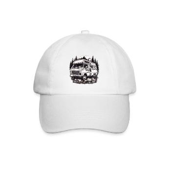 Camping-car / Camping-car / camping / Roadtrip / Voyage - Casquette classique - blanc/blanc - Devant