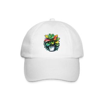 Zimmerpflanze / Topfpflanze / Dekoration / Topf - Baseballkappe - Weiß/Weiß - Vorne