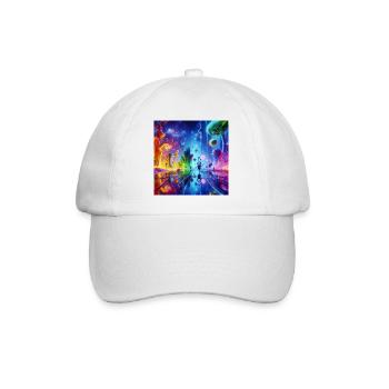 Surreale Traumlandschaft: Neon-Gewässer - Baseballkappe - Weiß/Weiß - Vorne