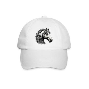 Horse - Baseball Cap - white/white - Front
