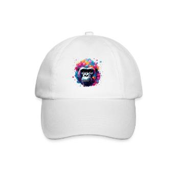 Animal dans une bulle de savon / enfantin / mignon / gorille - Casquette classique - blanc/blanc - Devant
