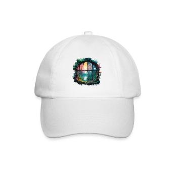 Fenêtre dans la forêt / Arbres / Vue / Sauvage - Casquette classique - blanc/blanc - Devant