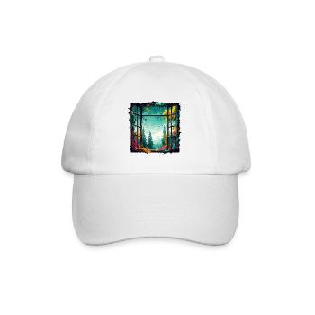 Fenêtre dans la forêt / Arbres / Vue / Sauvage - Casquette classique - blanc/blanc - Devant