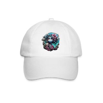Singe mignon / Fille de singe / Mignon / noeud de cheveux - Casquette classique - blanc/blanc - Devant