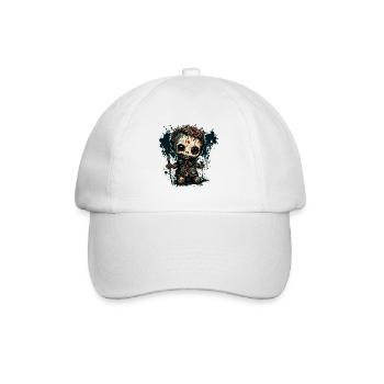 Poupée d’horreur / Halloween / Effrayant / Sombre - Casquette classique - blanc/blanc - Devant