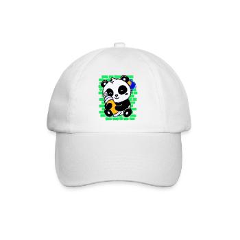 Graffiti Panda Drawing Illustration Spray Can - Baseball Cap - white/white - Front