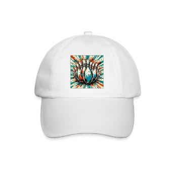 Bowling / Quilles / Bowling / Pin / Strike - Casquette classique - blanc/blanc - Devant