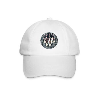 Bowling / Quilles / Bowling / Pin / Strike - Casquette classique - blanc/blanc - Devant