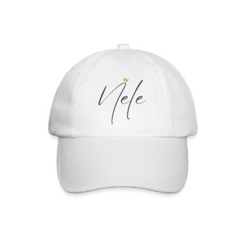 Prinzessin Nele Crown Hemd – Name mit Buchstabe N - Baseballkappe - Weiß/Weiß - Vorne