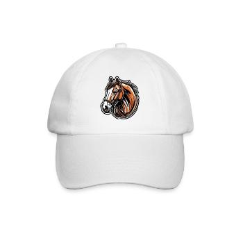 Pony / Horse / Animal / Riding / Mane - Baseball Cap - white/white - Front
