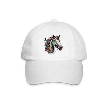 Pony / Horse / Animal / Riding / Mane - Baseball Cap - white/white - Front
