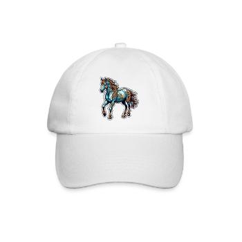 Pony / Horse / Animal / Riding / Mane - Baseball Cap - white/white - Front