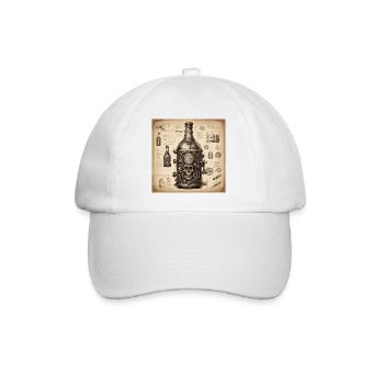 Blueprint / Sepia / Vintage / Retro / Liquor - Baseball Cap - white/white - Front