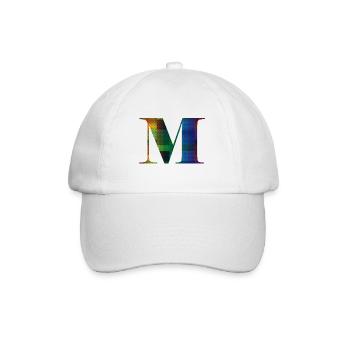 Buchstabe M Vintage - Baseballkappe - Weiß/Weiß - Vorne