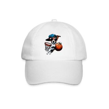 Jack Russell Basketball Sunglasses Cap Design - Baseball Cap - white/white - Front