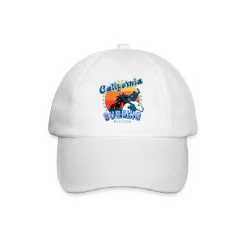 Kalifornisches Surfen in Malibu. - Baseballkappe - Weiß/Weiß - Vorne