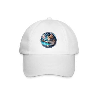 Animal dans bulle de savon / enfantin / mignon / chat - Casquette classique - blanc/blanc - Devant