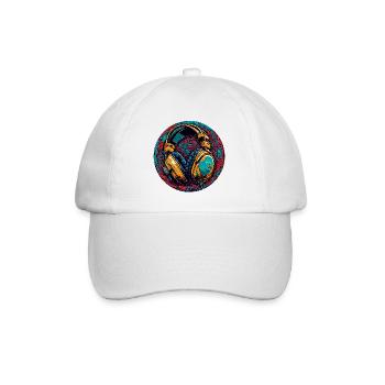 Headphones / Audio / Music / Sound / Cool - Baseball Cap - white/white - Front
