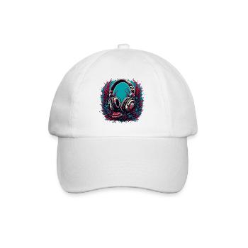 Headphones / Audio / Music / Sound / Cool - Baseball Cap - white/white - Front